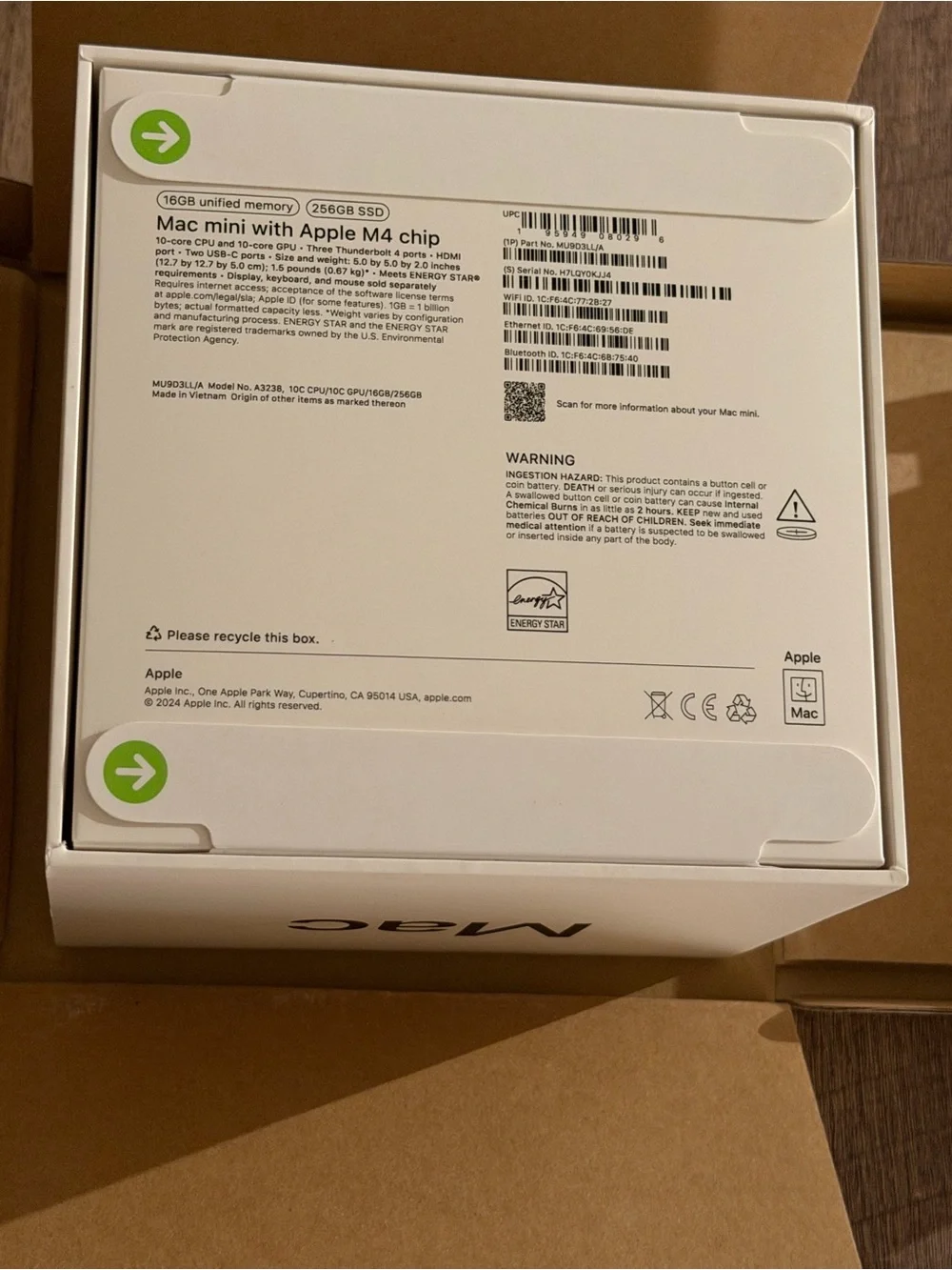 Apple Mac mini M4 16GB RAM 256GB SSD 10-Core CPU 10-Core GPU 2024 New Sealed